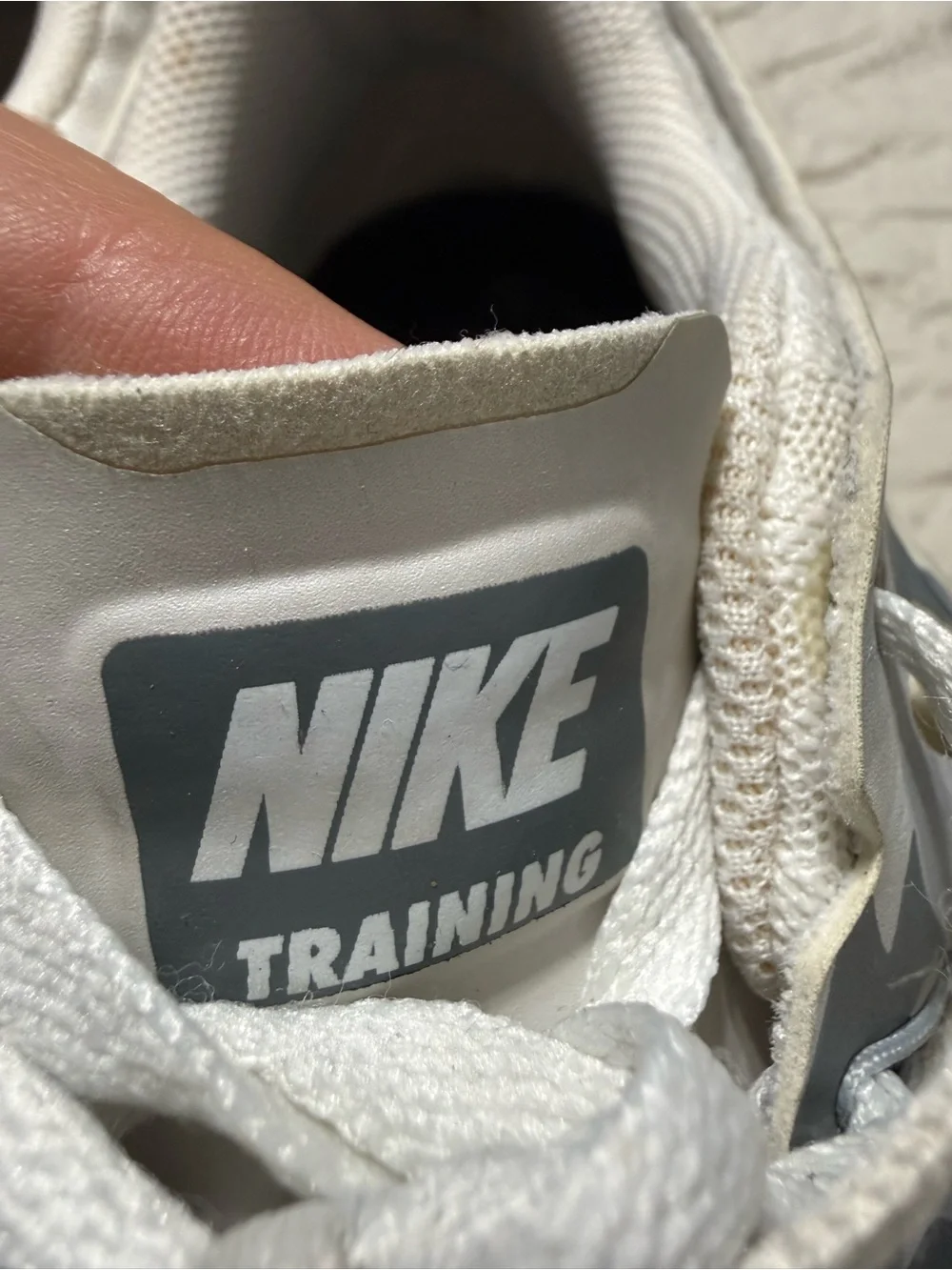 Nike Men's Athletic Shoes in White and Gray Camouflage